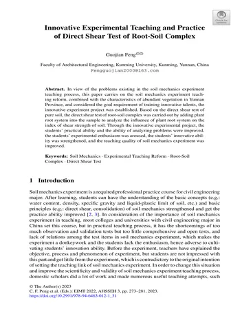 Más sobre Enseñanza y Práctica Experimental Innovadora de la Prueba de Corte Directo